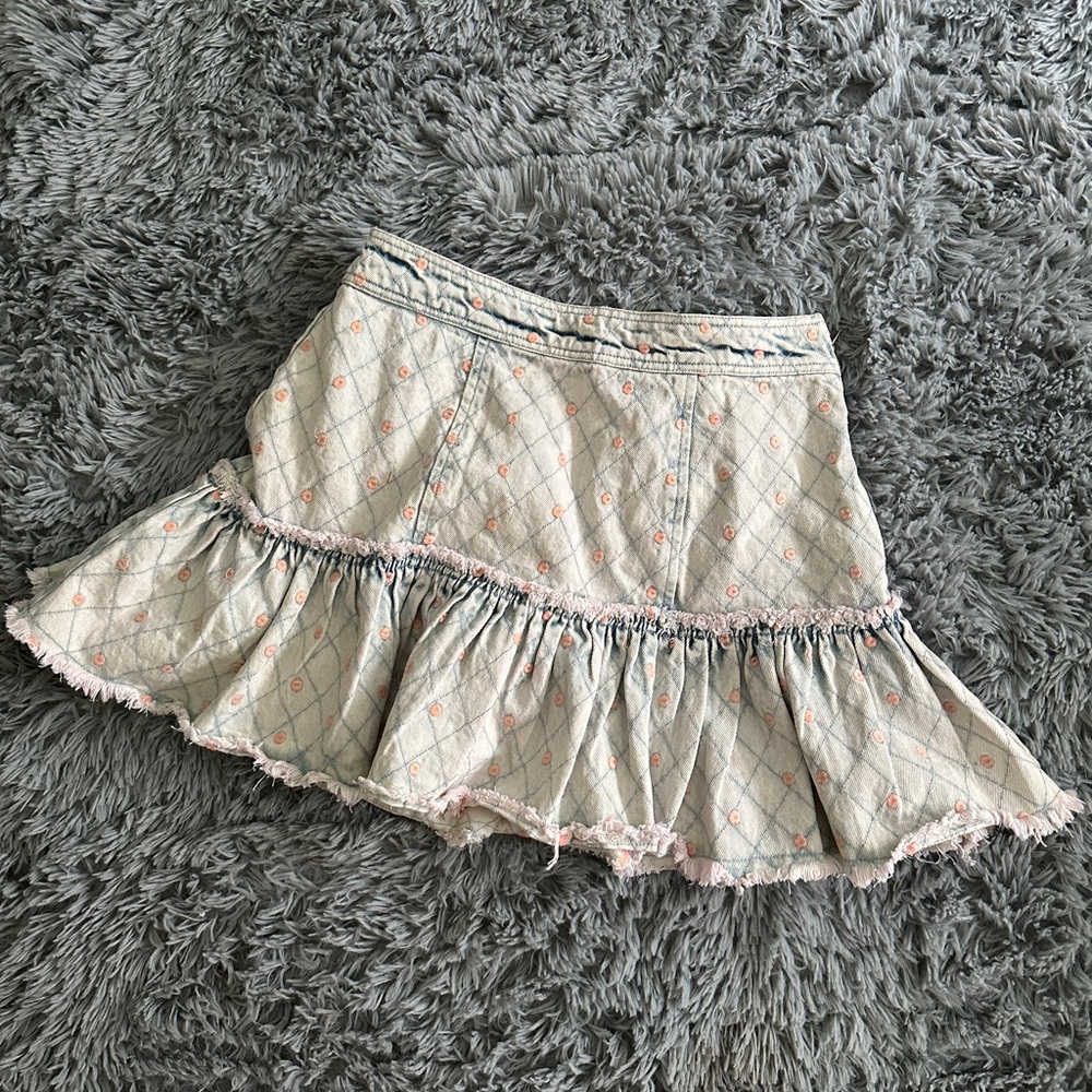 Love Shack Fancy Denim Skirt